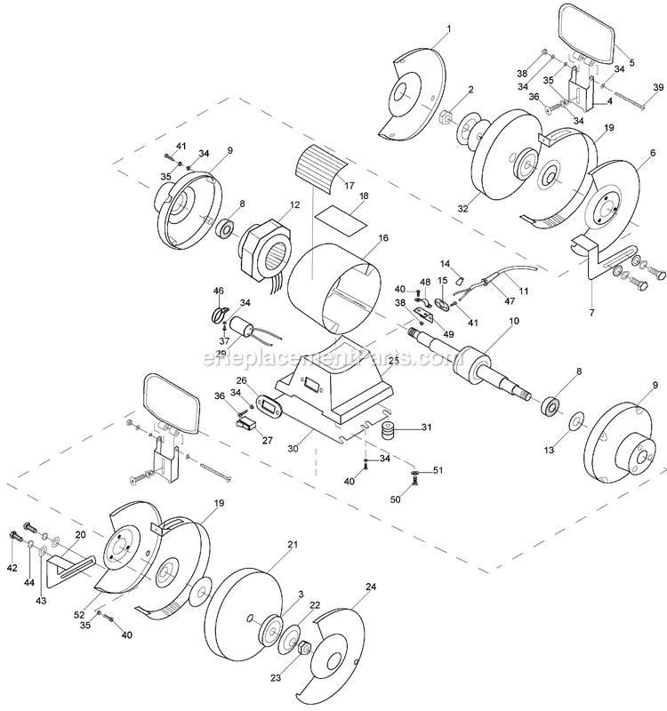 Black and Decker BT3600-AR (Type 1) 6 Bench Grinder Power Tool Page A Diagram